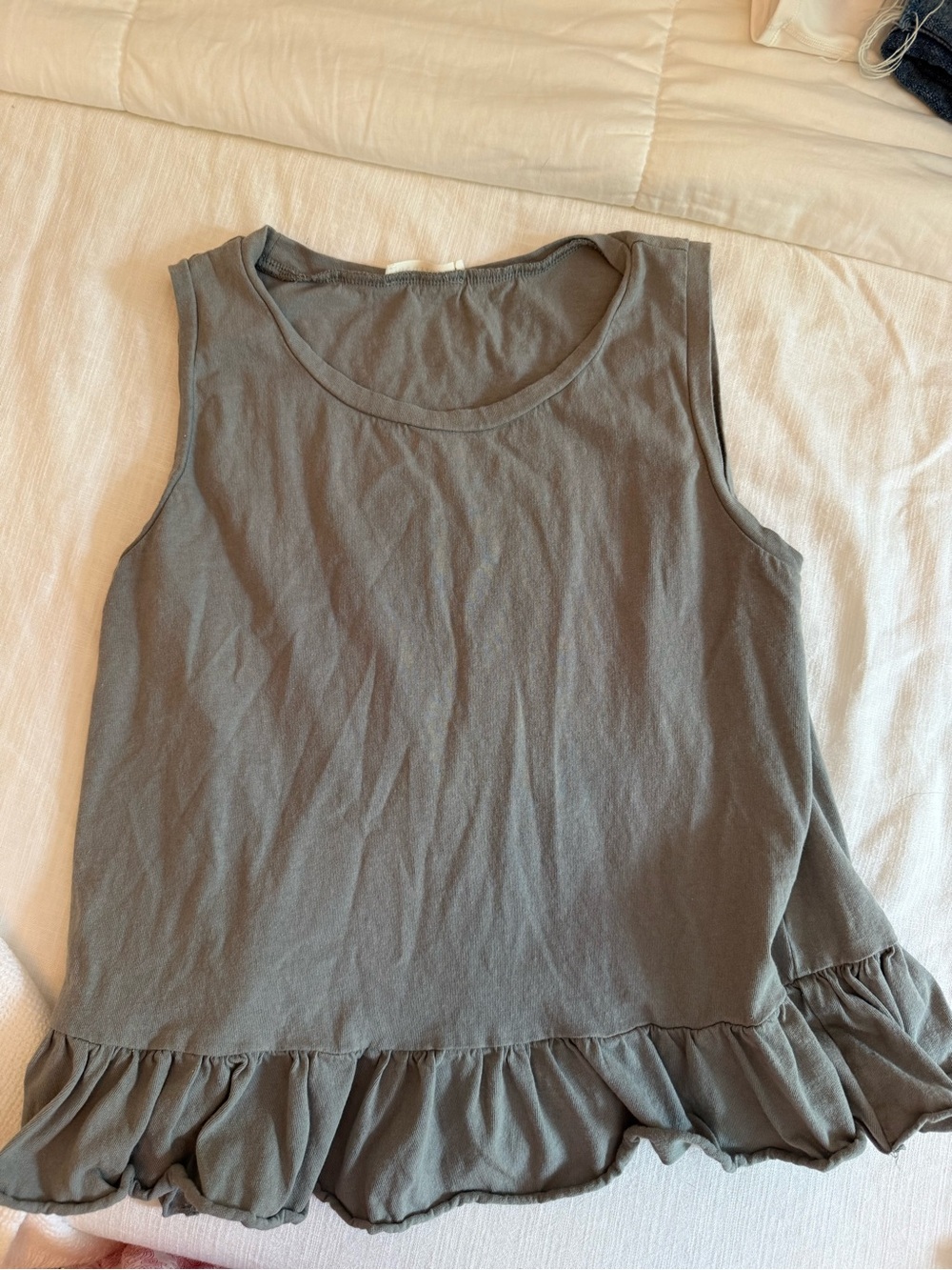Neuflora wardrobe cotton Sleeveless Ruffle-Hem Tank Top